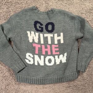 Go with the snow chunky knit ski appliqué sweater by wild fox women’s medium m